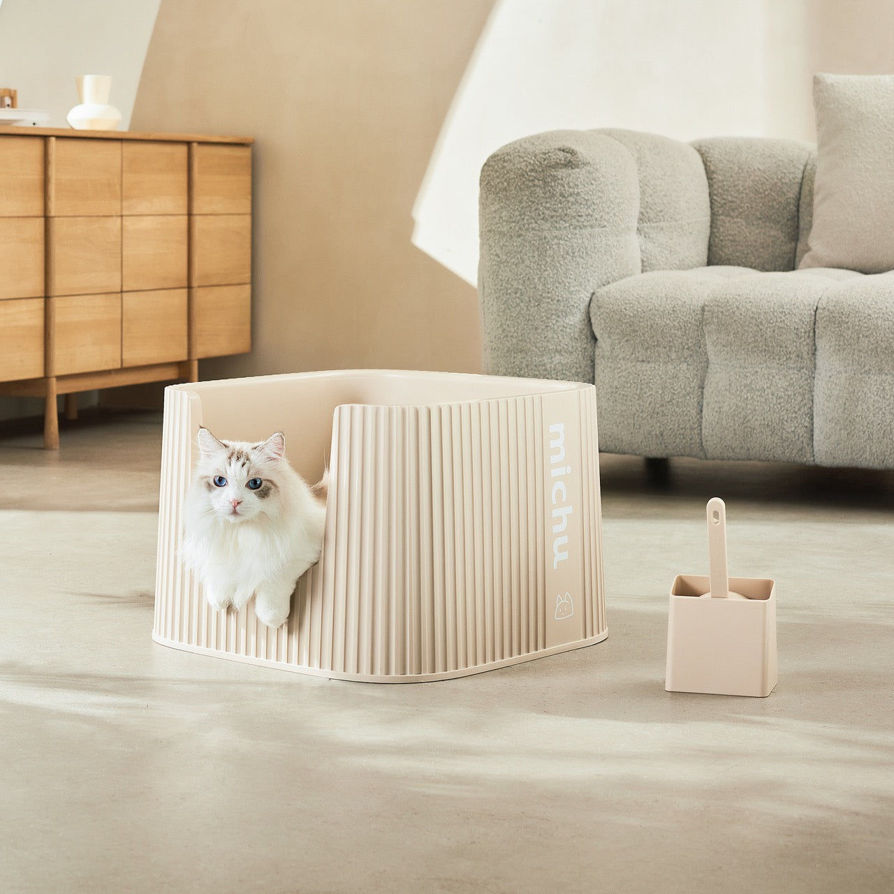Michu XXL BoBa Deluxe Cat Litter Box – Spacious High‑Wall Design