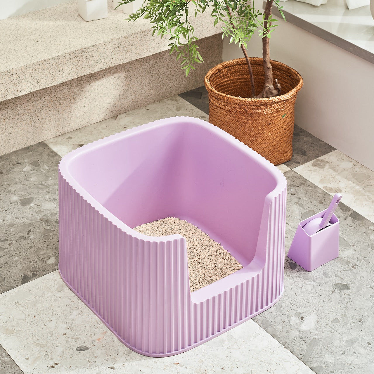 Michu XXL Stella Deluxe Spacious Cat Litter Box with Lid
