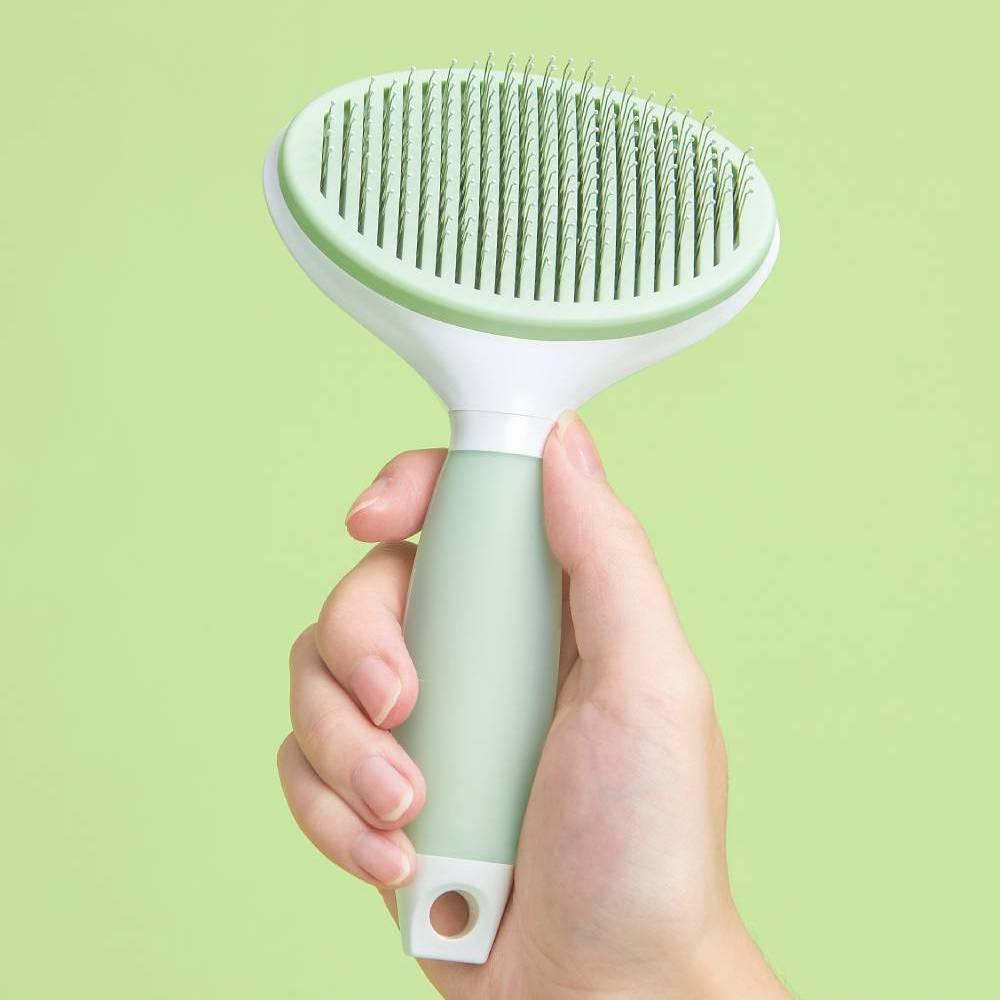 Michu Cream Round-Head Grooming Brush for Dogs & Cats