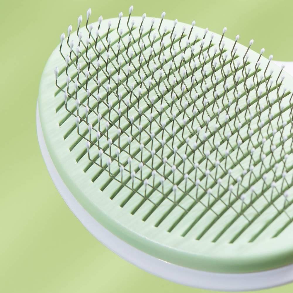 Michu Cream Round-Head Grooming Brush for Dogs & Cats
