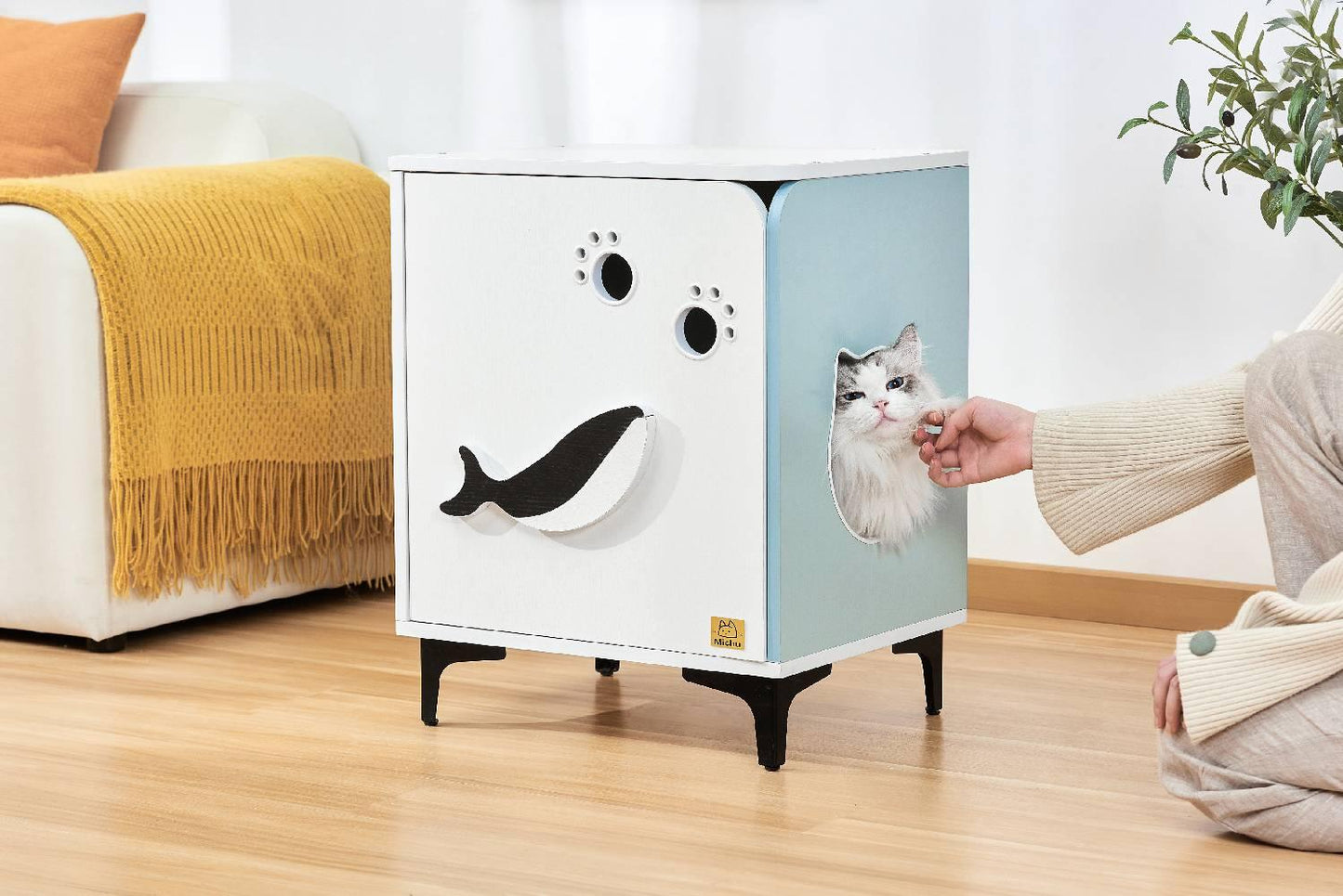 Michu Hidden Cat Furniture Litter Box Enclosure End Table