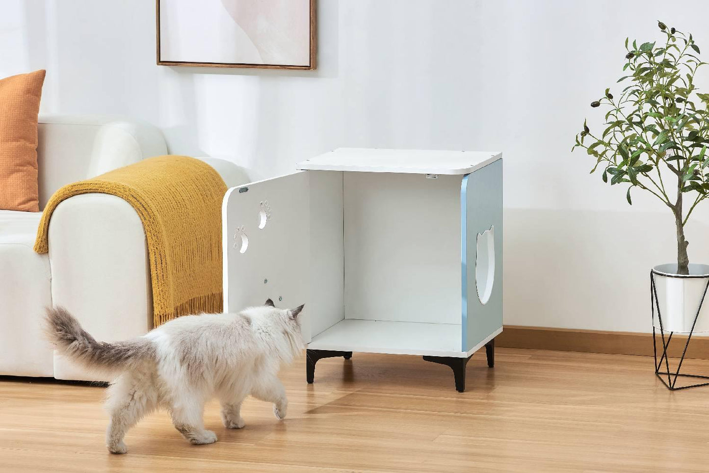 Michu Hidden Cat Furniture Litter Box Enclosure End Table