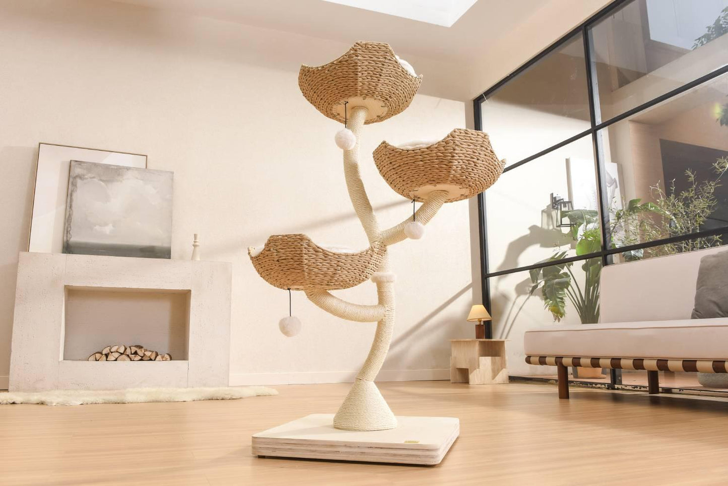 MICHU Iris Deluxe 3‑Tier Designer Flower Cat Tree
