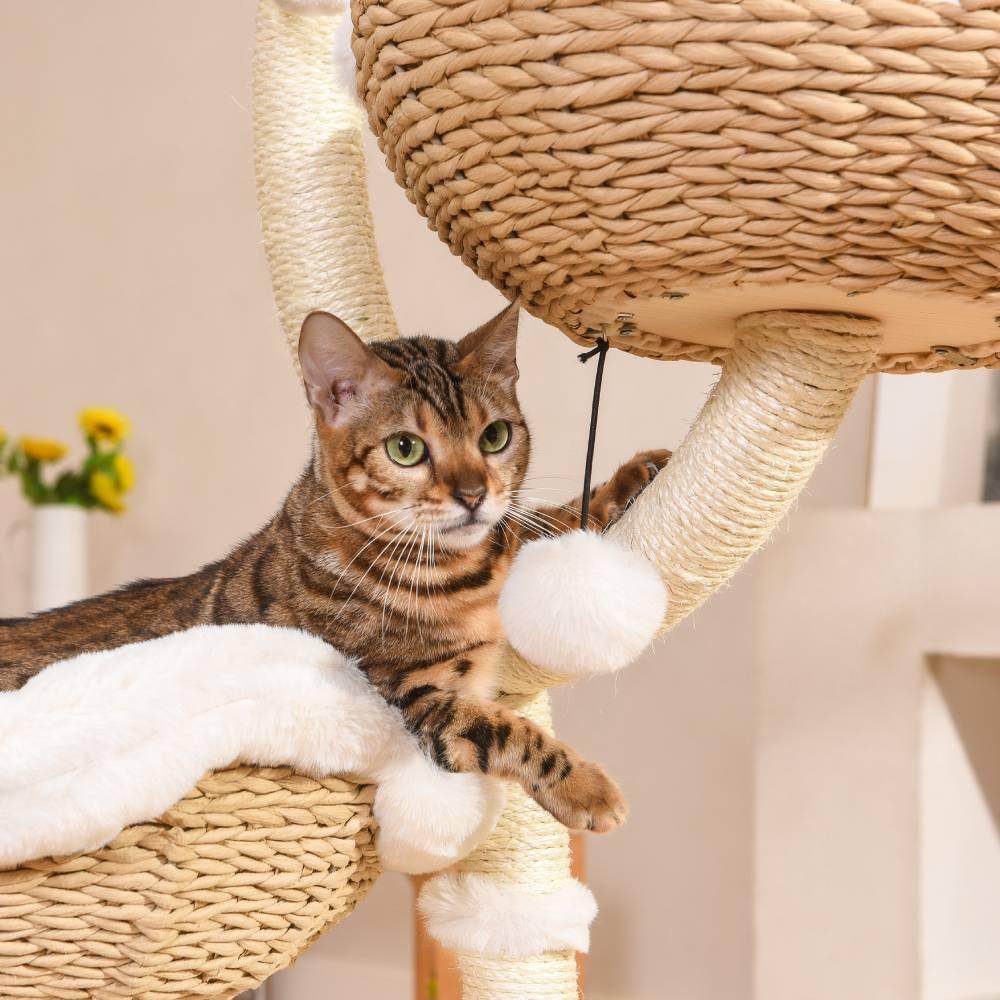 MICHU Iris Deluxe 3‑Tier Designer Flower Cat Tree