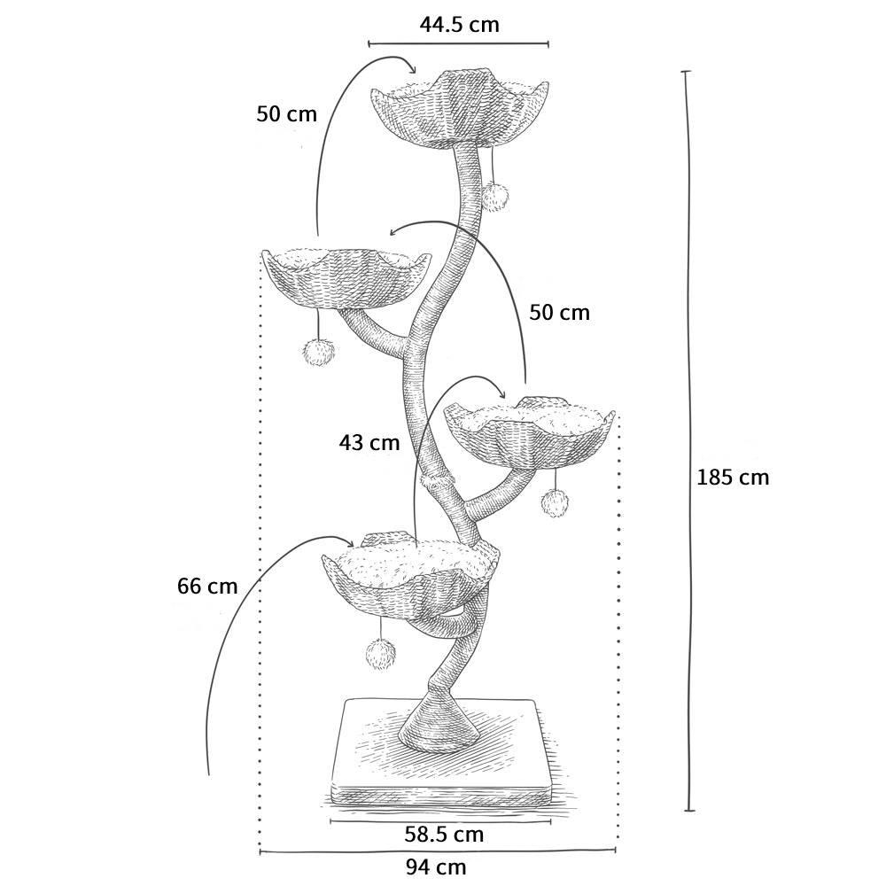 MICHU Ivy Cat Tower Deluxe 4-Tier Designer Tall Cat Tree