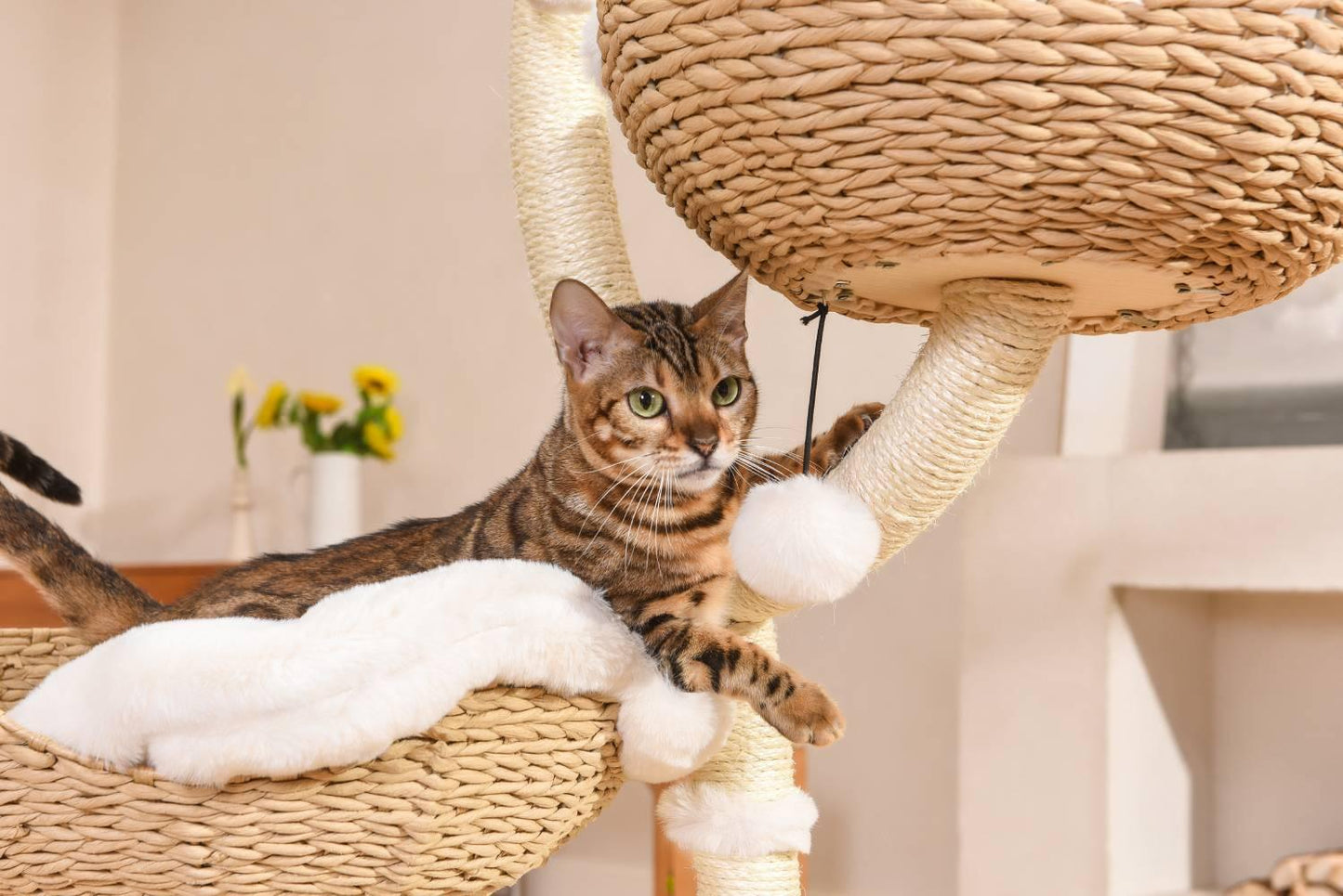 MICHU Ivy Cat Tower Deluxe 4-Tier Designer Tall Cat Tree