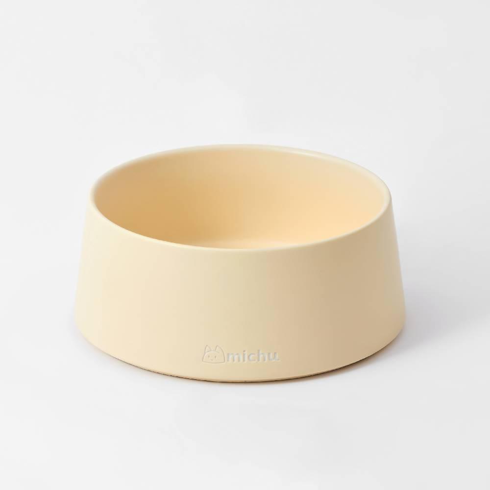 Premium Raised Ceramic Cat Bowl Set in Barley White