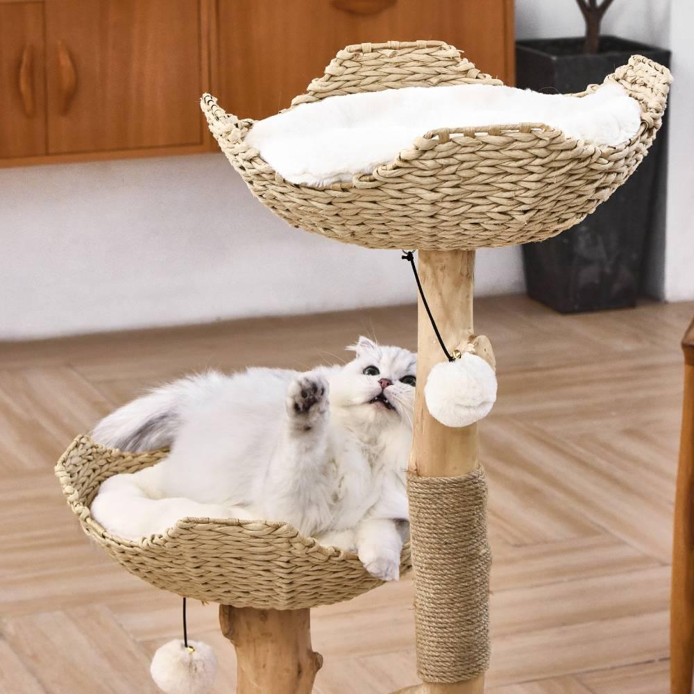 Michu Premium Large Real Wood Cat Tree Spacious Scandinavian Design