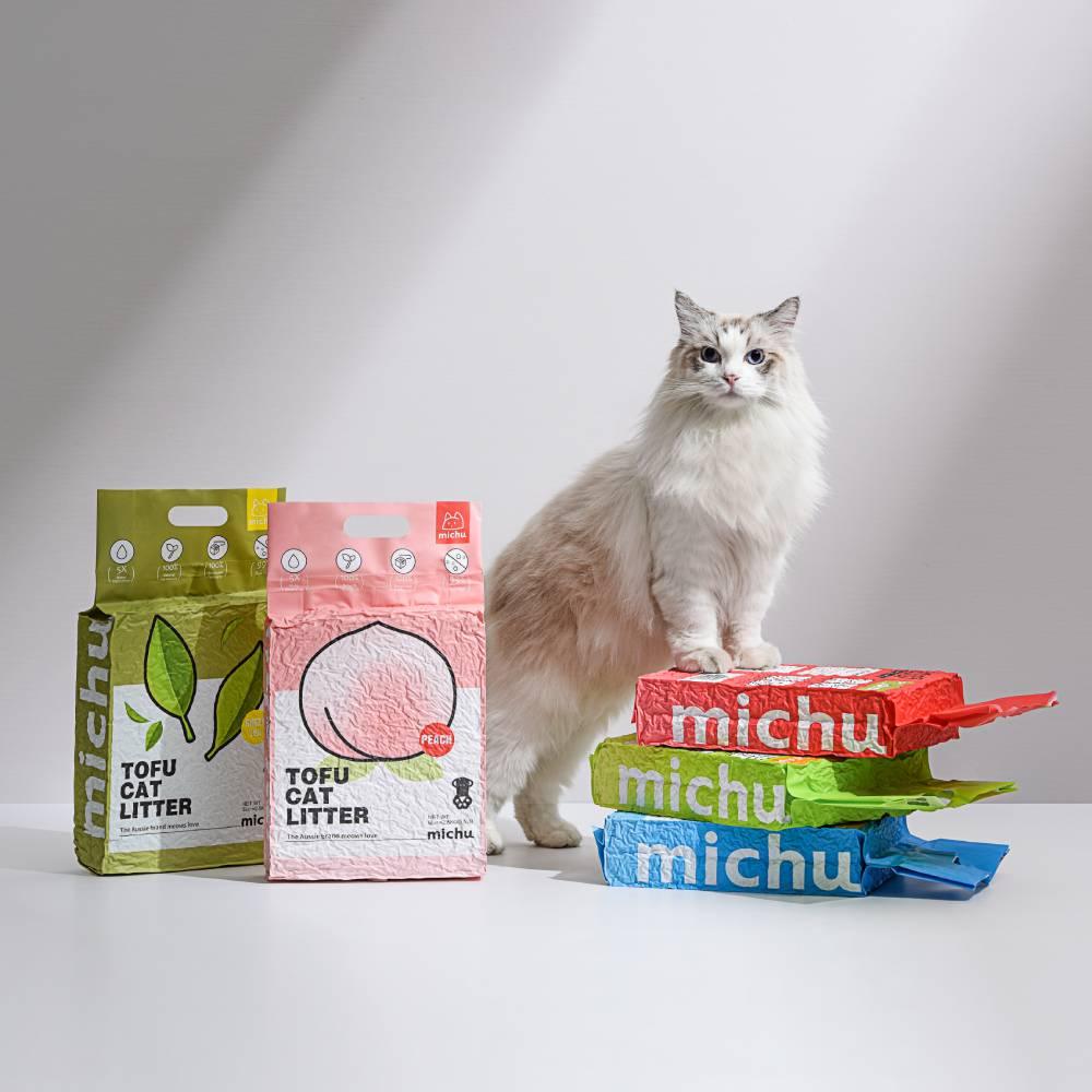 Michu Gen3 Natural Tofu Cat Litter 6L Dust‑Free Clumping