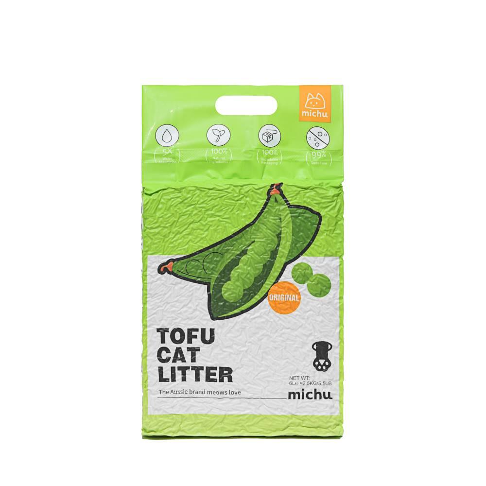 Michu Gen3 Natural Tofu Cat Litter 6L Dust‑Free Clumping