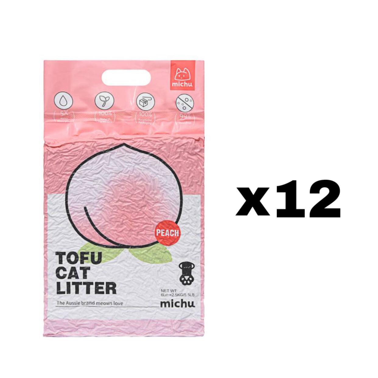 Michu Gen3 Natural Tofu Cat Litter 6L Dust‑Free Clumping