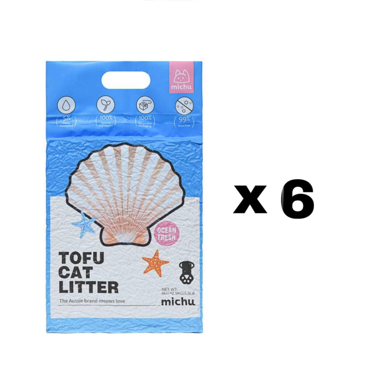Michu Gen3 Natural Tofu Cat Litter 6L Dust‑Free Clumping