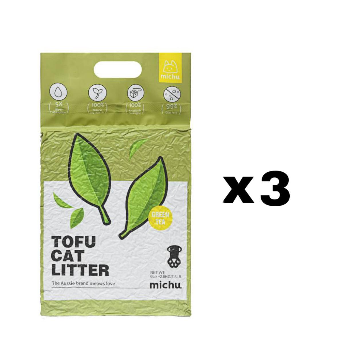 Michu Gen3 Natural Tofu Cat Litter 6L Dust‑Free Clumping