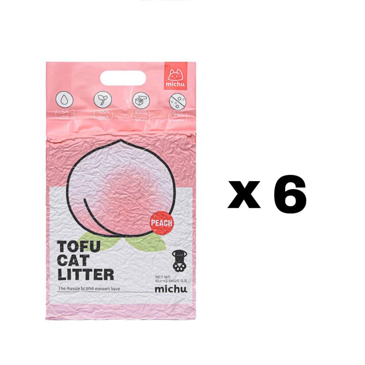 Michu Gen3 Natural Tofu Cat Litter 6L Dust‑Free Clumping
