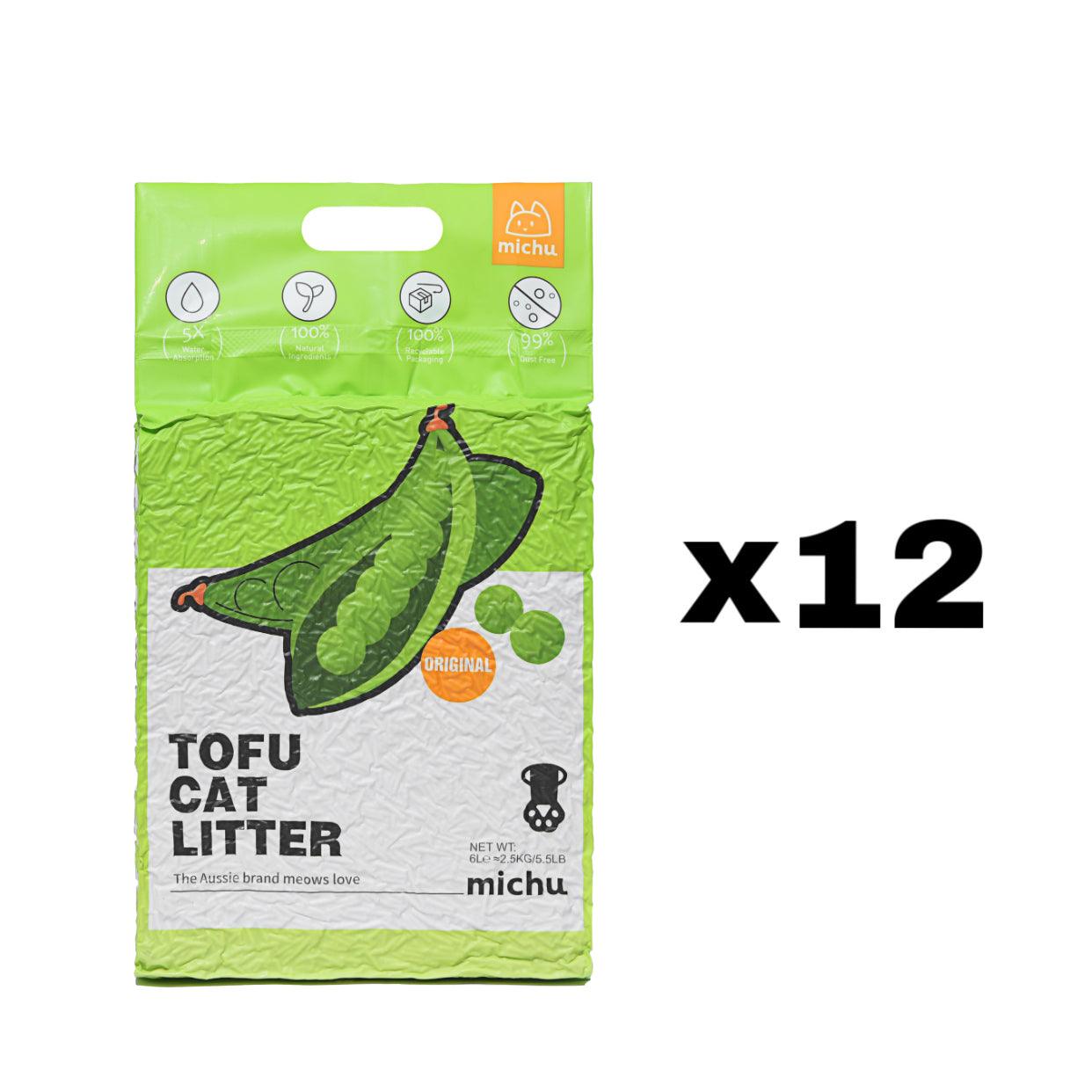Michu Gen3 Natural Tofu Cat Litter 6L Dust‑Free Clumping