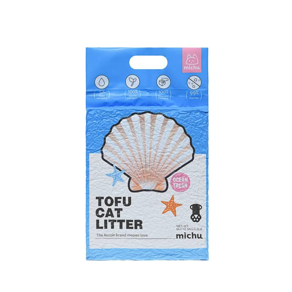 Michu Gen3 Natural Tofu Cat Litter 6L Dust‑Free Clumping