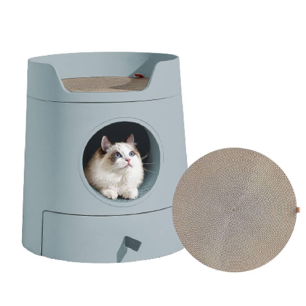Michu XL Castle Semi-Closed Cat Litter Box with Scratch Pad