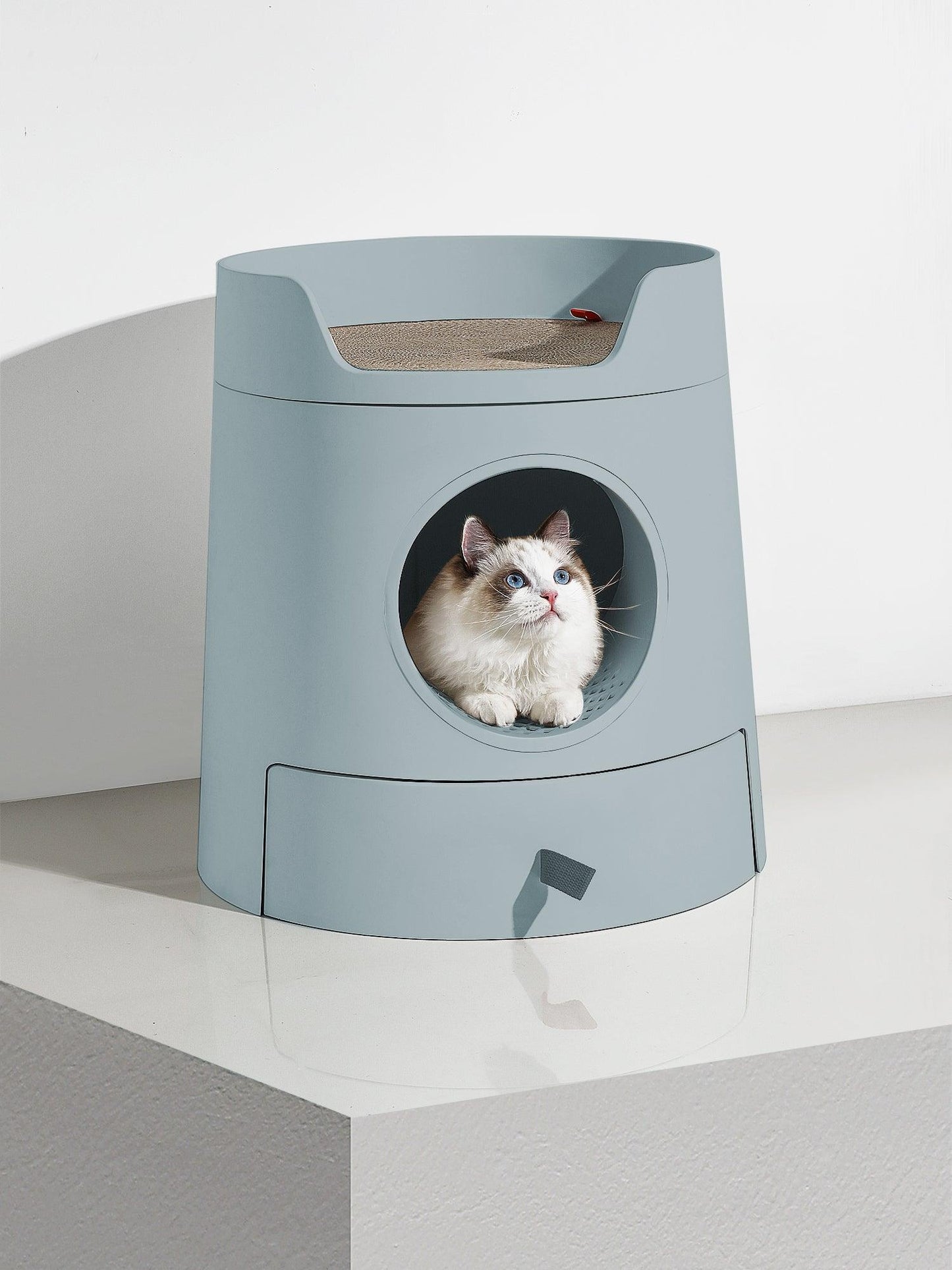 Michu XL Castle Semi-Closed Cat Litter Box with Scratch Pad