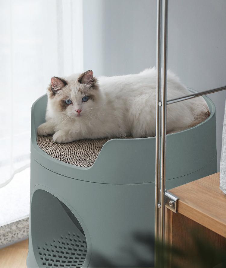 Michu XL Castle Semi-Closed Cat Litter Box with Scratch Pad