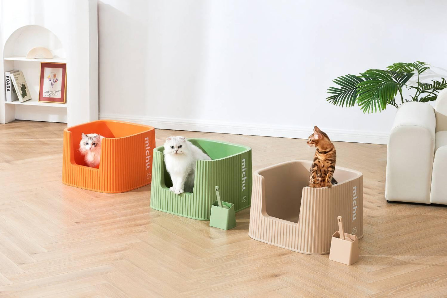 Michu XXL BoBa Deluxe Cat Litter Box – Spacious High‑Wall Design