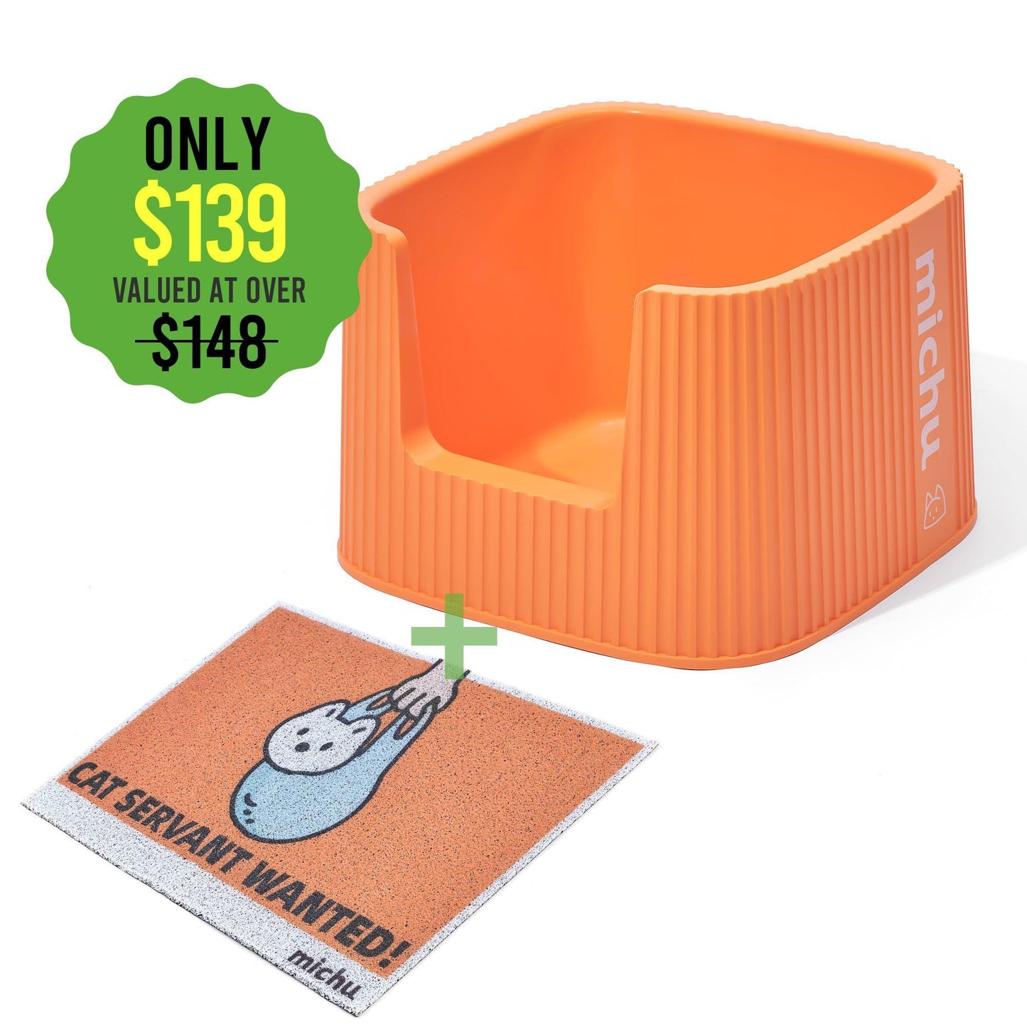 Michu XXL Coral Deluxe Cat Litter Box – Spacious, Stylish & Odour‑Control