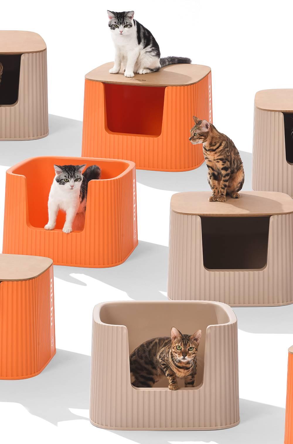 Michu XXL Deluxe Bamboo Cat Litter Box Lid with Storage