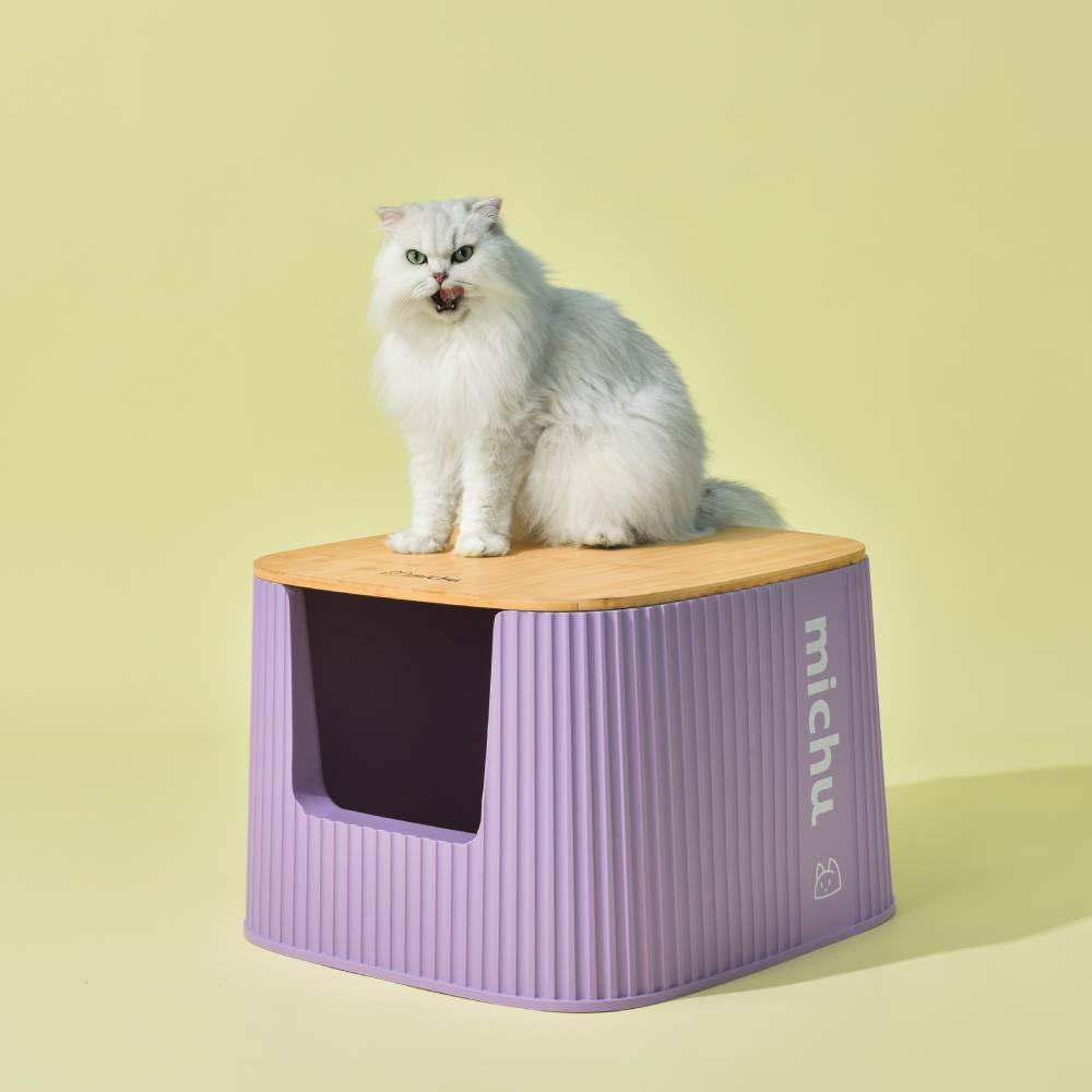 Michu XXL Stella Deluxe Spacious Cat Litter Box with Lid
