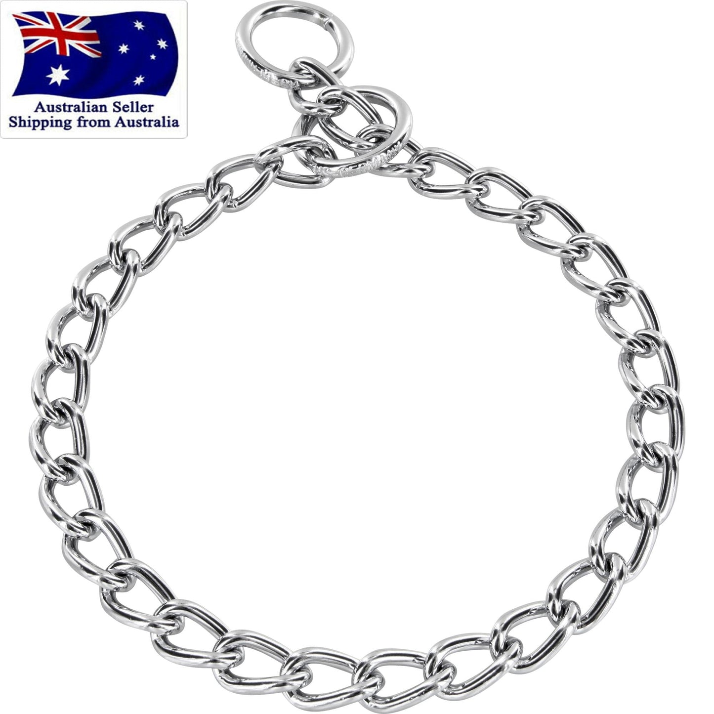 Herm Sprenger Chrome Plated Dog Chain Collar, 4mm, Strong and Durable