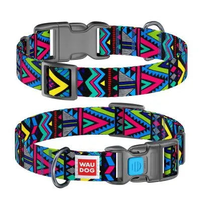 WauDog Nylon Dog Collar Indie: Durable, Stylish, Adjustable, Comfortable, Vibrant Aussie Design