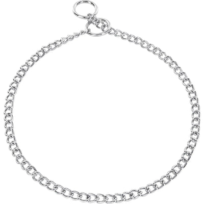 Herm Sprenger Chrome Chain Collar for Dogs with Light Round Links