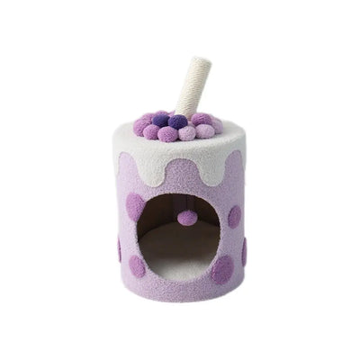 Catio Purple Bubble Milktea Cat House: Cozy, Stylish, Playful Feline Retreat