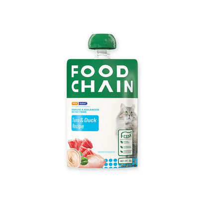 Food Chain Tuna and Duck Recipe Wet Cat Food 80g Pouch
