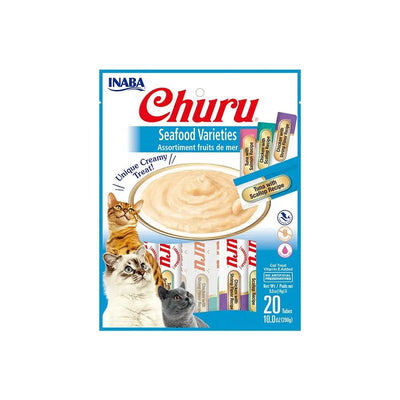 Inaba Churu Seafood Varieties Wet Cat Treats - 20 x 14g Tubes