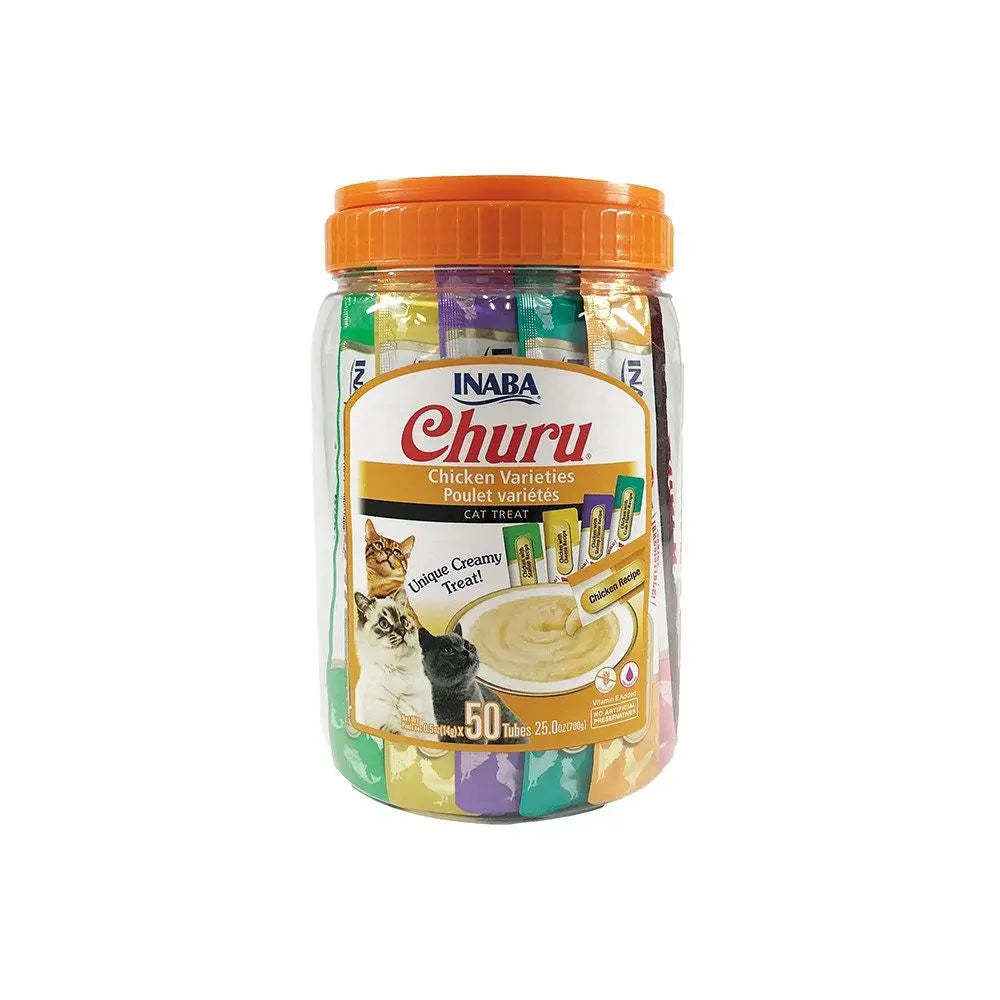 Inaba Churu Chicken Variety Treats: 50 Tubes of Creamy Puree Delight