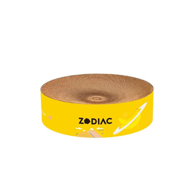 Zodiac Banana Round Cat Scratcher: Durable Cardboard, Playful Design for Happy Paws