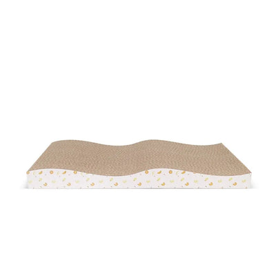 Zodiac Yellow Wave Cat Scratcher: Durable Corrugated Cardboard for Healthy Claws