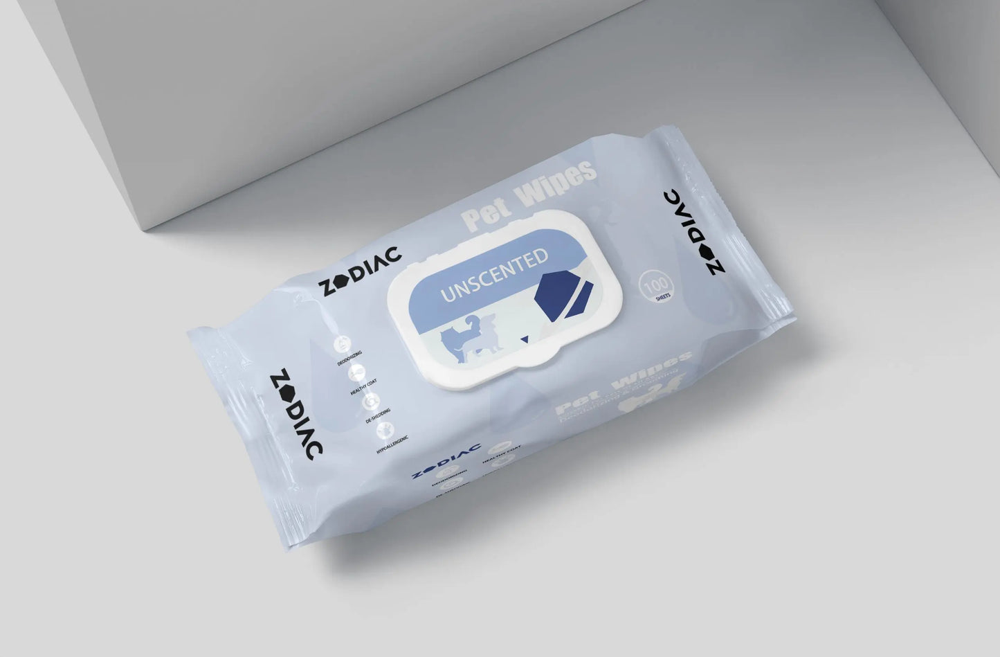 Zodiac Unscented Pet Wipes: Gentle Cleaning for Paws, Fur & Sensitive Skin