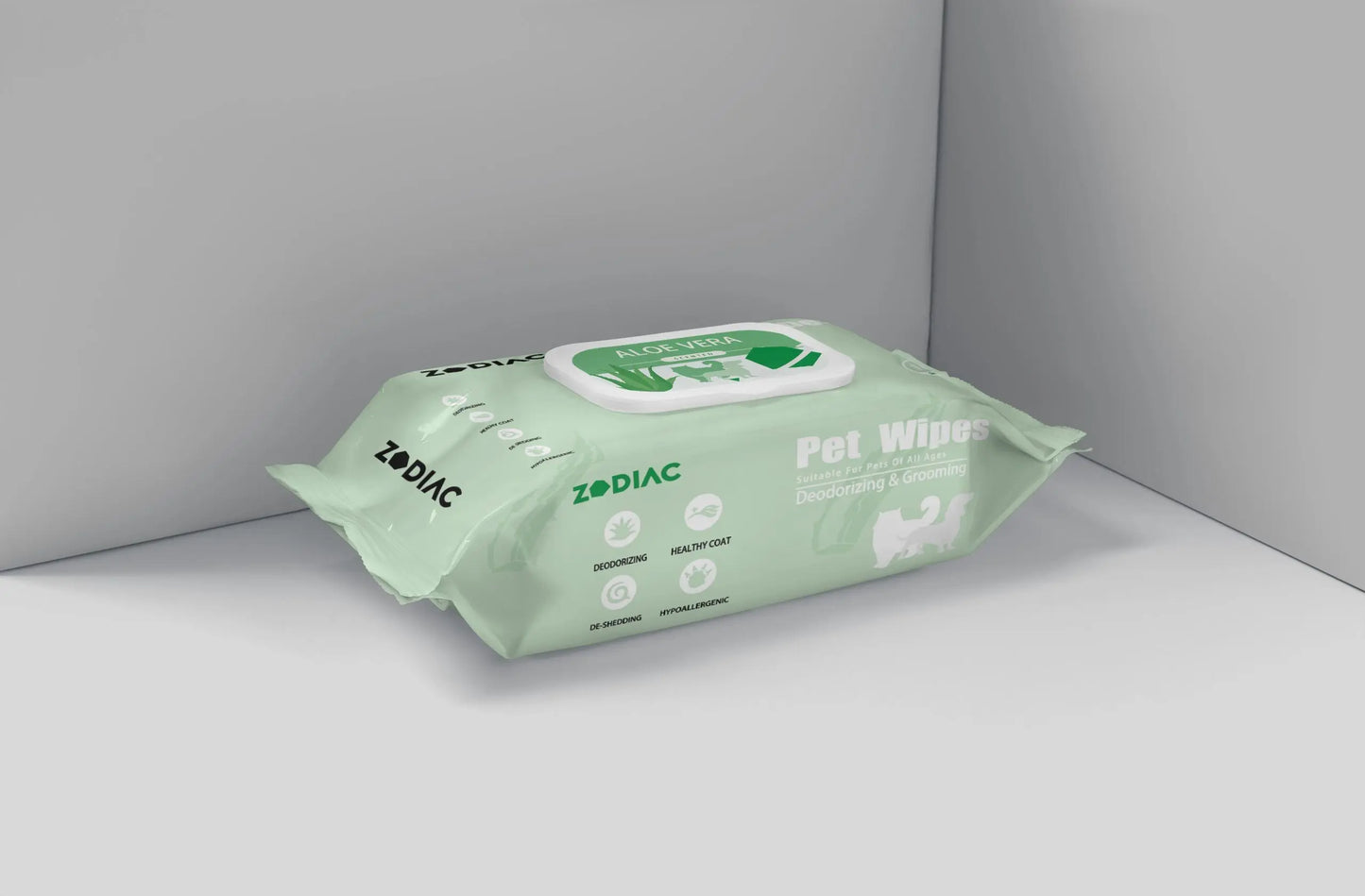 Zodiac Aloe Vera Pet Wipes 100 Pack - Gentle Cleaning for Dogs & Cats