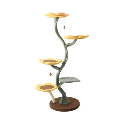 CMISSTREE 5-Level Sunflower Cat Tree: Tall, Stable, Fun for Multi-Cat Homes