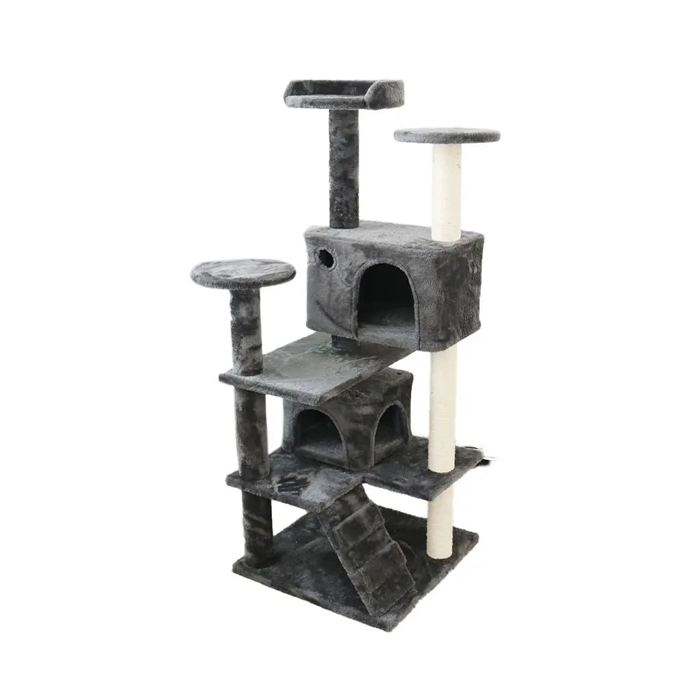 Abstract Deluxe Catio Chipboard Flannel Cat Scratching Tree 50x50x127cm