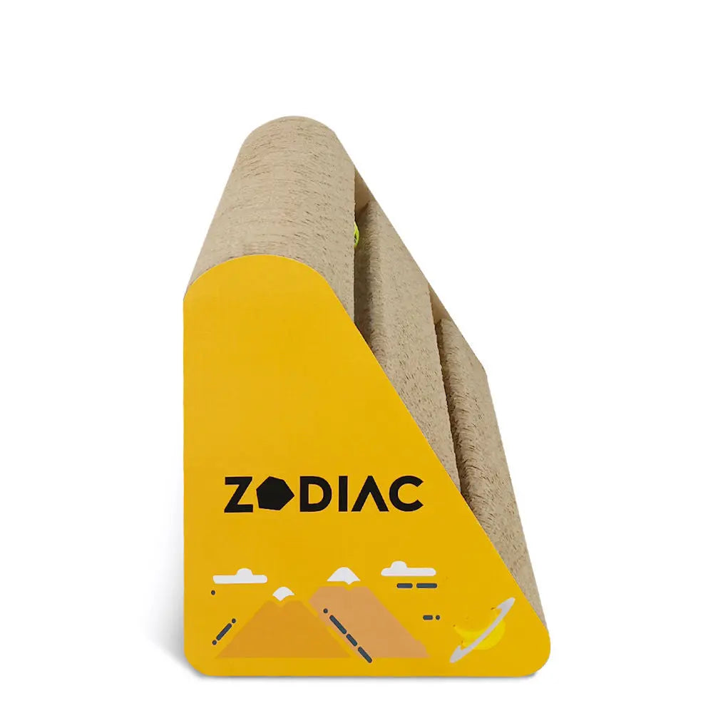 Zodiac Triangle Cat Ball Scratcher: Banana Delight, Durable Corrugated Cardboard, Eco-Friendly