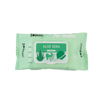 Zodiac Aloe Vera Pet Wipes 100 Pack - Gentle Cleaning for Dogs & Cats