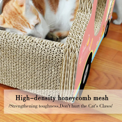 Zodiac Pink Ice Cream Van Cat Scratcher: Fun, Durable, Cardboard Play Toy