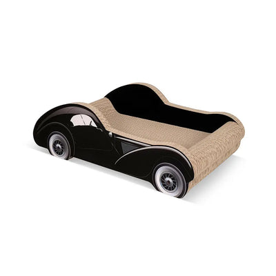 Zodiac Black Car Shaped Cat Scratcher: Fun Corrugated Cardboard Play Area