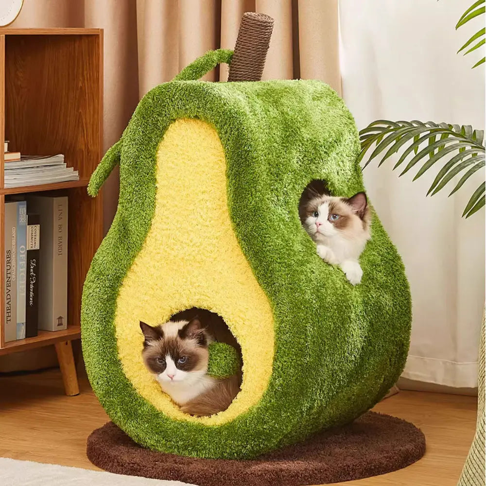 CMisstree Avocado Multi-functional Cat Scratching Post and Bed Cozy Fun