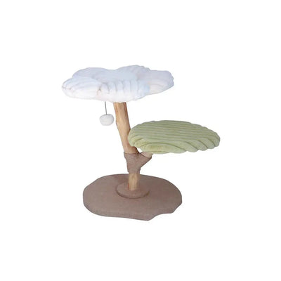 Flower-Shaped Double Level Cat Tree Condo with Scratching Post Fun