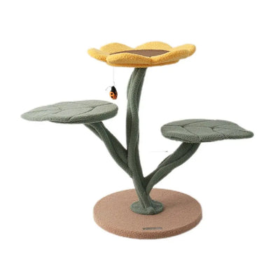 Sunflower Cat Tree: Multi-Level Tower, Scratching Posts, Plush Perches for Cats