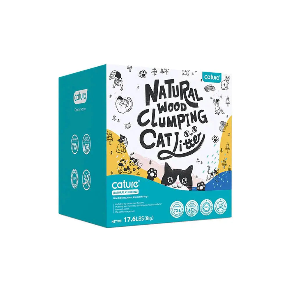 Cature Wood Clumping Cat Litter Smart Pellets 20L 8kg Natural Odour Control