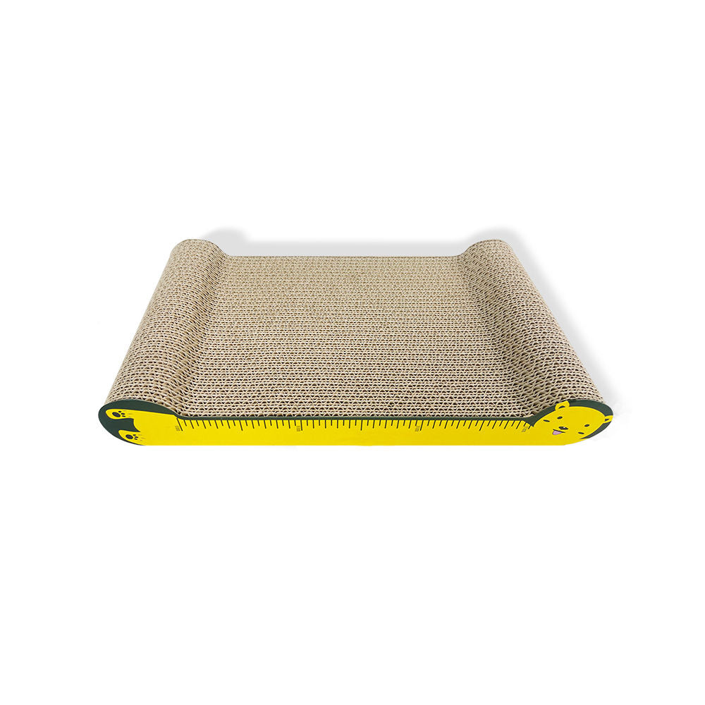 Zodiac Yellow Cat Scratcher: Durable Cardboard Vertical Post with Play Ball
