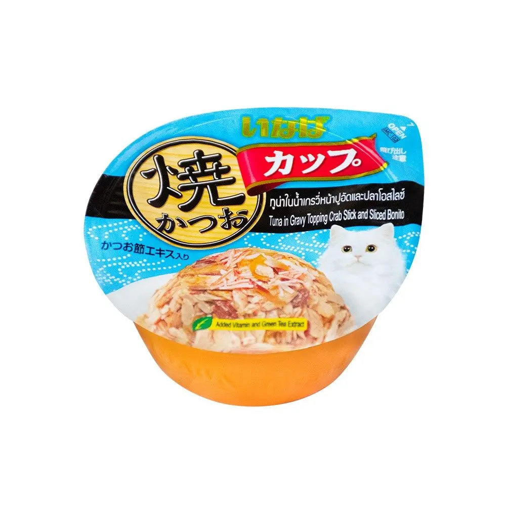 CIAO Gravy Cup Tuna in Gravy Topping with Crab Stick & Sliced Bonito